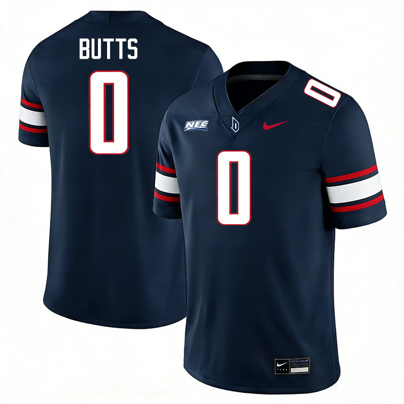 Duquesne Dukes #0 Taj Butts College Football Jerseys,Uniforms Stitched-Navy